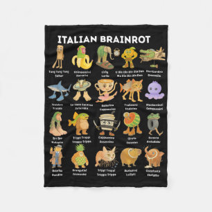 Soorten Italiaanse Brainrot Meme Karakter Hand Get Fleece Deken
