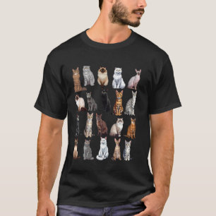 Soorten katten educatieve kattenrassen grafiek gid t-shirt
