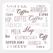 Soorten koffie-Drinken Vierkante Sticker (Voorkant)