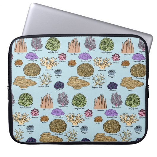 Soorten Koraal Laptop Sleeve (Voorkant)
