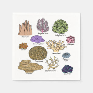 Soorten koraal servet