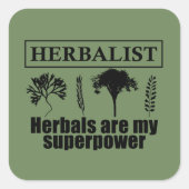 Soorten kruiden kruidkundige vierkante sticker (Voorkant)