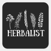 Soorten kruiden kruidkundige vierkante sticker (Voorkant)