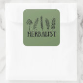 Soorten kruiden kruidkundige vierkante sticker (Tas)