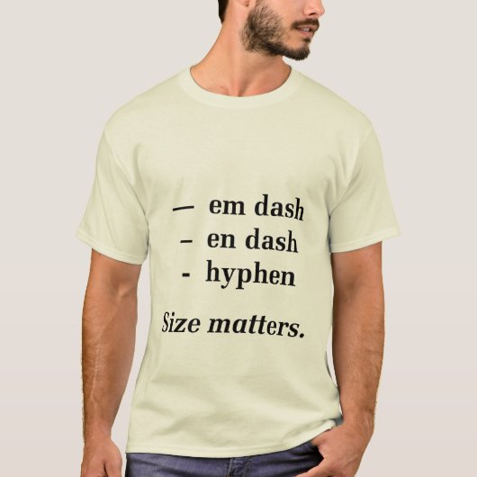 Soorten streepjes: Grootte T-shirt (Voorkant)