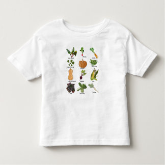 Soorten verse groenten en fruit kinder shirts