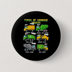Soorten vuilniswagen Kinder jongens volwassen vuil Ronde Button 5,7 Cm