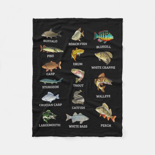 Soorten zoetwatervis Gevist visser Fleece Deken (Voorkant)