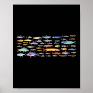 Soorten Zoetwatervis Soorten Biologie Vissen Poster