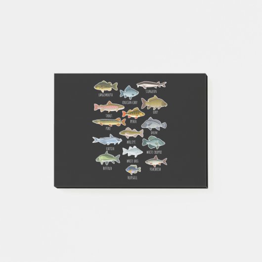 Soorten zoetwatervissoorten Gevist Post-it® Notes (Voorkant)