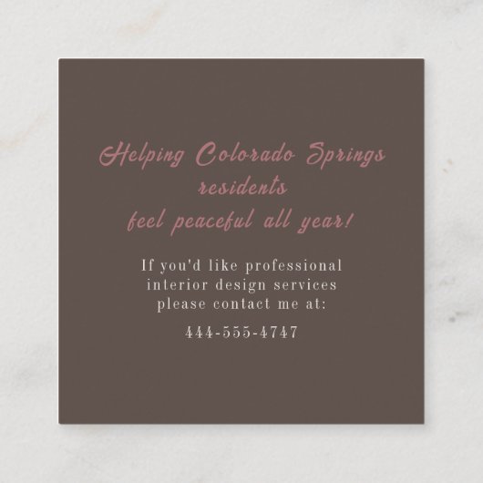 Soothing Earth Tones Cherry Blossom Business Card Vierkante Visitekaartje (Achterkant)