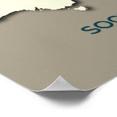 Sooty Shearwater Migration Map – Minimalistisch Poster (Hoek)