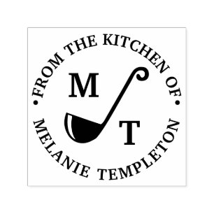Sop Lepel “Uit de keuken van” Naam Monogram Zelfinktende Stempel