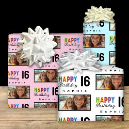 Sophia Aangepaste Naam Leeftijd 16 Verjaardag Wrap Inpakpapier Vel