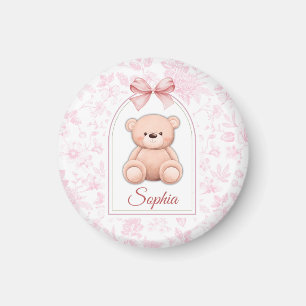 Sophia Aangepaste Roze Teddybeer Nursery Design Magneet
