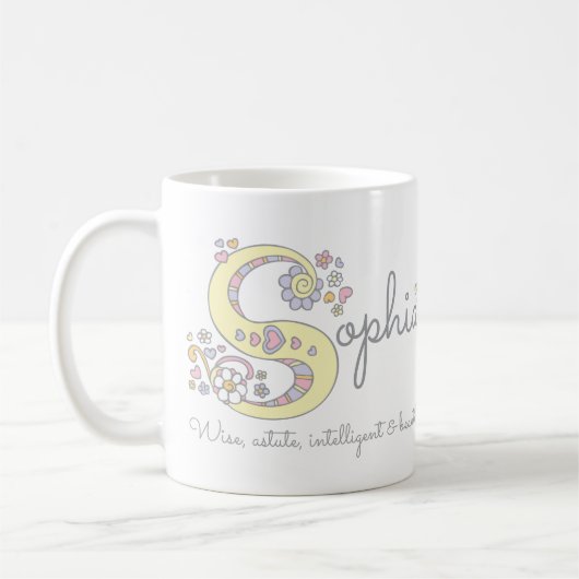 Sophia betekent decoratieve mok monogram (Links)