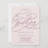 SOPHIA Bourgogne Blush Classic Boho Elegant Huweli Kaart (Voorkant)