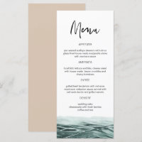 SOPHIA | Cartes de menu d'aquarelle de l'océan tro