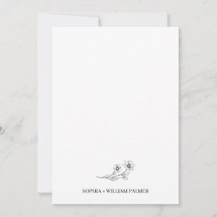 Sophia Elegante Eenvoudige Zwarte Witte Foto Bruil Bedankkaart