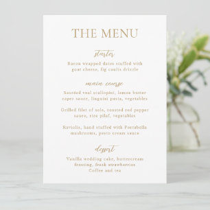 Sophia Gold Moderne bruiloft Menu