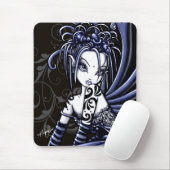 "Sophia" Gothic Blue Tattoo Fairy Mousepad Muismat (Met muis)