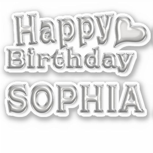 Sophia Happy Birthday Autocollants (Devant)