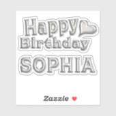 Sophia Happy Birthday Autocollants (Feuille)