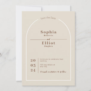 SOPHIA Modern Desert Boho Arch Save the Date Kaart