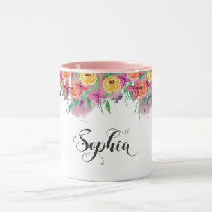 Sophia name sign Sophia floral Calligraphy Baby Mu Mok