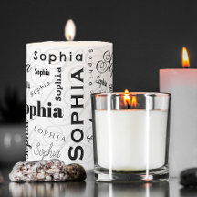 Sophia Nom personnalisé Motif noir blanc