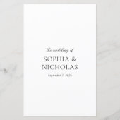 Sophia Photo Modern huwelijksmenu (Achterkant)