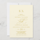 SOPHIA QR Code Boter Geel Alles in één bruiloft Kaart (Voorkant)