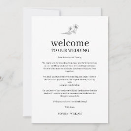 Sophia Simple Wedding Welcome Letter en Itinerary