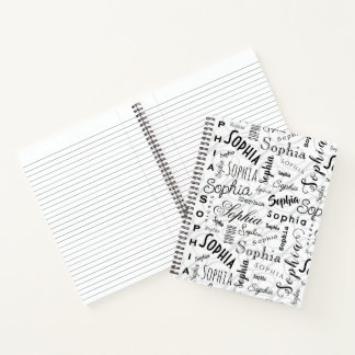 Sophia Typografie Zwart Wit Notitieboek