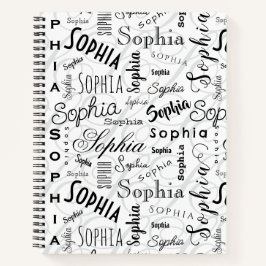 Sophia Typografie Zwart Wit Notitieboek