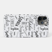 Sophia Typography Black White Case-Mate iPhone Case (Achterkant (horizontaal))
