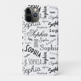 Sophia Typography Black White iPhone 11 Pro Hoesje