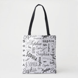 Sophia Typography Black White Draagtas