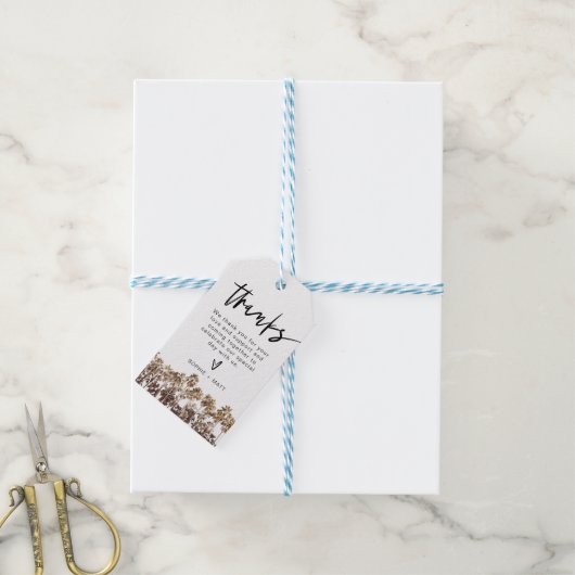 SOPHIA | Waterverf Palmboom Strand Tropisch Cadeaulabel (Met Touw)