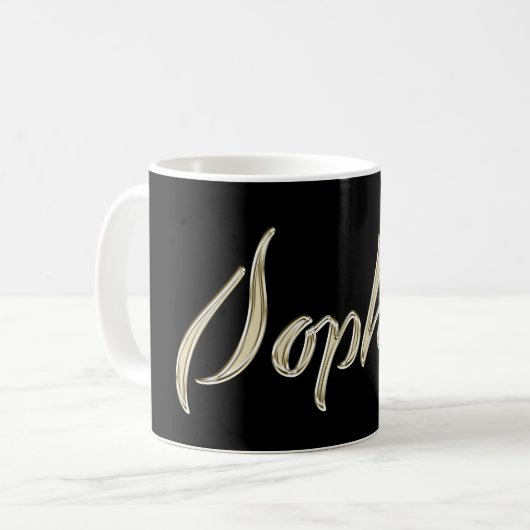Sophia white gold Handwriting Tasse Kaffeetasse Koffiemok (Voorkant links)