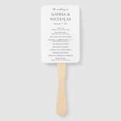 Sophia White Modern huwelijksprogramma Handwaaier (Voorkant)