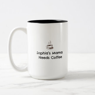 Sophia's Moeder | Geschenk met eigen naam voor oud Tweekleurige Koffiemok