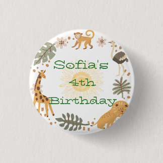 Sophia's Oerwoud Animal Party Ronde Button 3,2 Cm