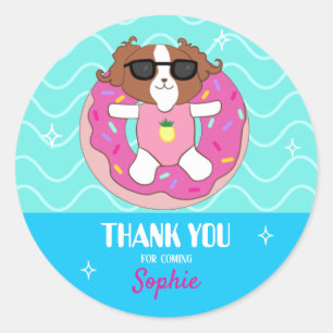 Sophie Dog Pool Party Dank u Stickers