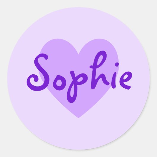 Sophie in het Paars Ronde Sticker (Voorkant)