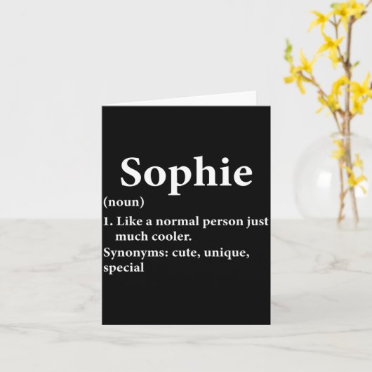 Sophie Name Definition Funny D Kaart (Gele Bloem)