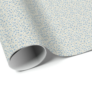 Sophisticated 1940s Stofblauwe Rosebud Vintage Pat Cadeaupapier