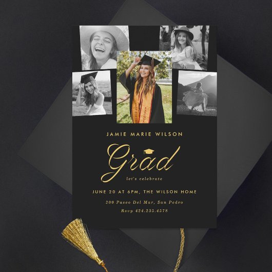 Sophisticated Afstudeerder Fotocollage Afstudeerfe Aankondiging