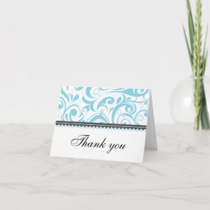 Sophisticated Baby Blue Swirls Dank je wel kaart