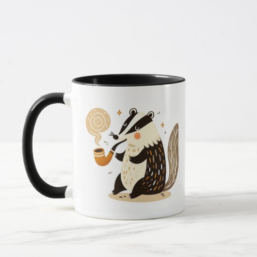 Sophisticated Badger Roken van een pijp Mok (Links)